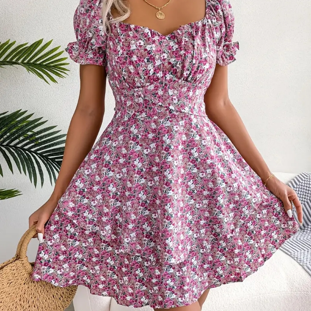 Bohemia Floral Print Pink Dress Size Medium 8/10